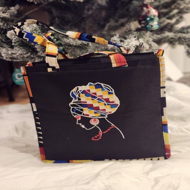 Tote bag-Ankara Beautiful African Woman Print Tote Bag