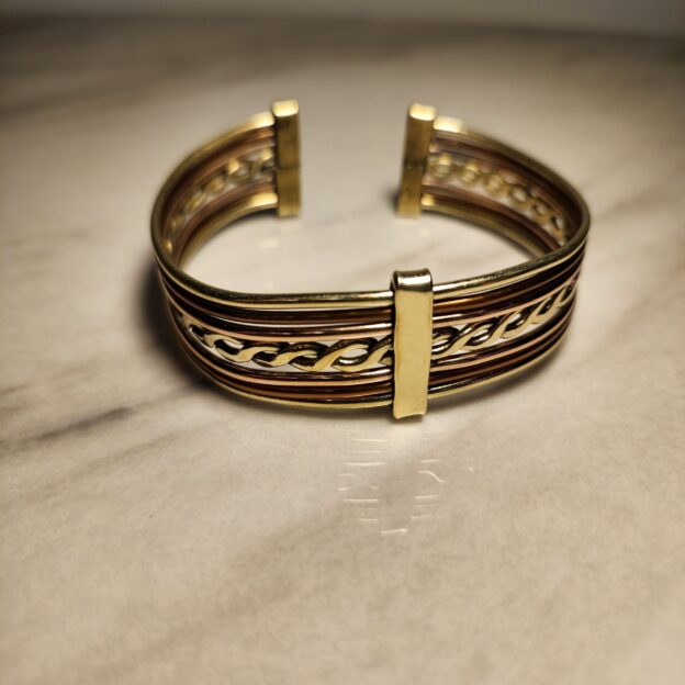 Single piece Hand Engraved Brass Vintage Style Bangle