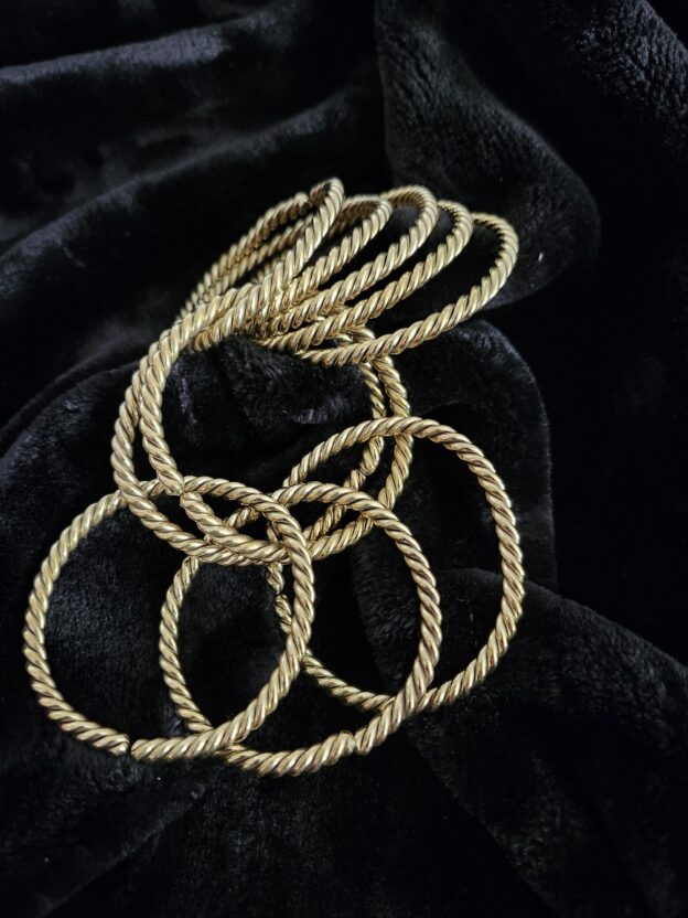 Vintage Twisted Brass Bangle Bracelet