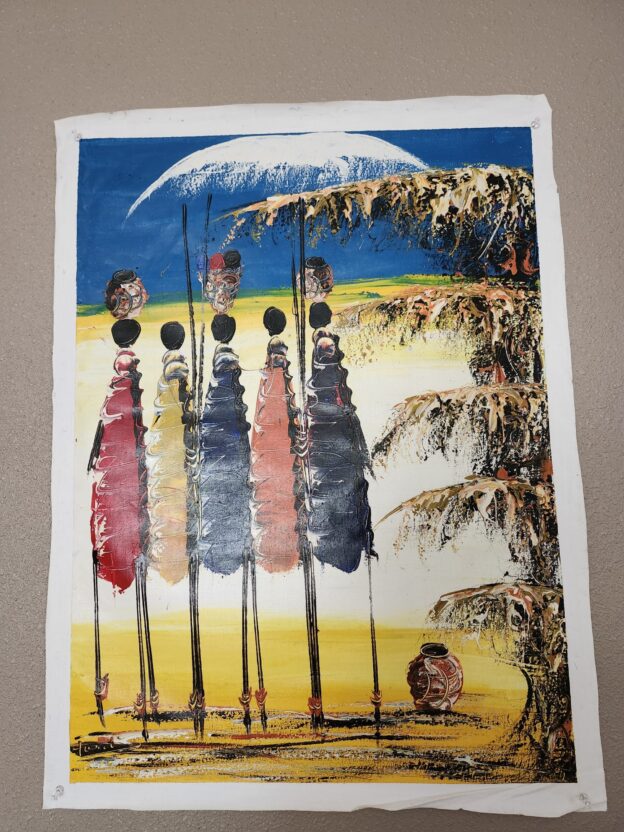 African Masai Homestead Canvas Wall Art, small sized, beautifully crafted potraying the native Masai culture in their homestead right at the foot of Mount Kilimanjaro (Copy)