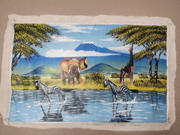 Animal Canvas Wall Art right at the foot of Mt. Kilimanjoro, intricately crafted giving a feel of animals in the Jungle, a great fit for your little boy/girl's bedroom