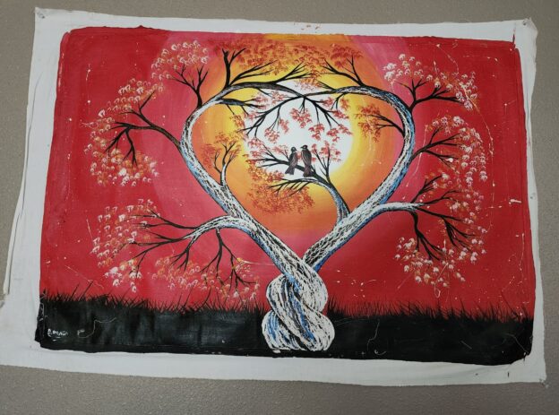 Love Tree Wall Art, Large sized, Colorful and Stunning, a vibrant addition to your home art selection, great fit for your sitting room