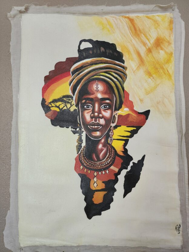 Large Canvas Wall Art of a Mother Africa, stunning addition for your home decor, a great fit for your living room