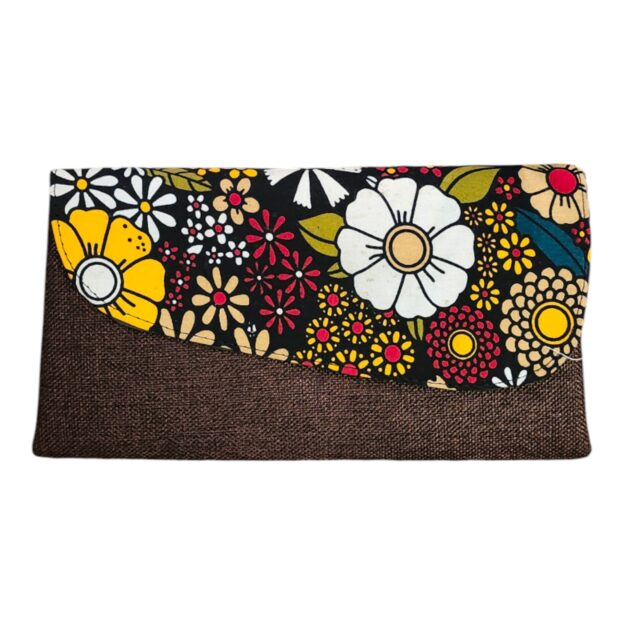 Ankara Clutch bag-Brown/Beige/Black African print purse for Women, Cute dinner date clutch bag