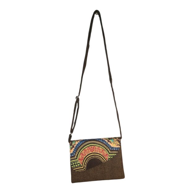 African Ankara Patch Print Crossbody bag beige, brown for everyday use (Copy)