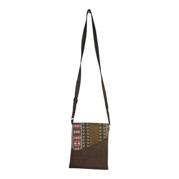 African Ankara Patch Print Crossbody bag beige, brown for everyday use (Copy)